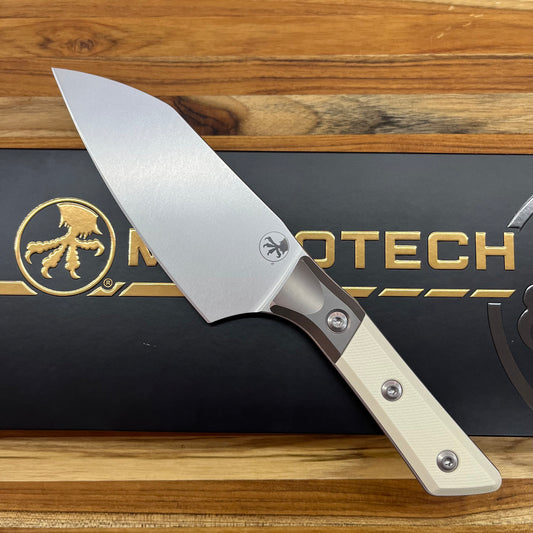Microtech Culinary 6" Santoku Knife w/ Titanium Bolster & Ivory G10 Handle