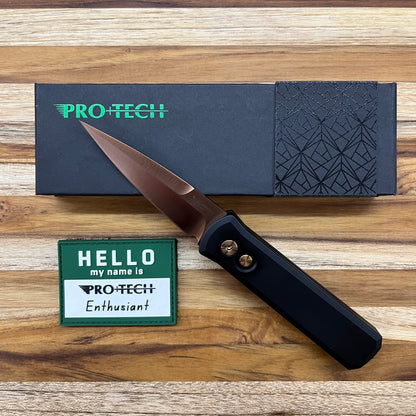 Pro-Tech Godson 3.15" Auto w/ Rose Gold Blade & Hardware