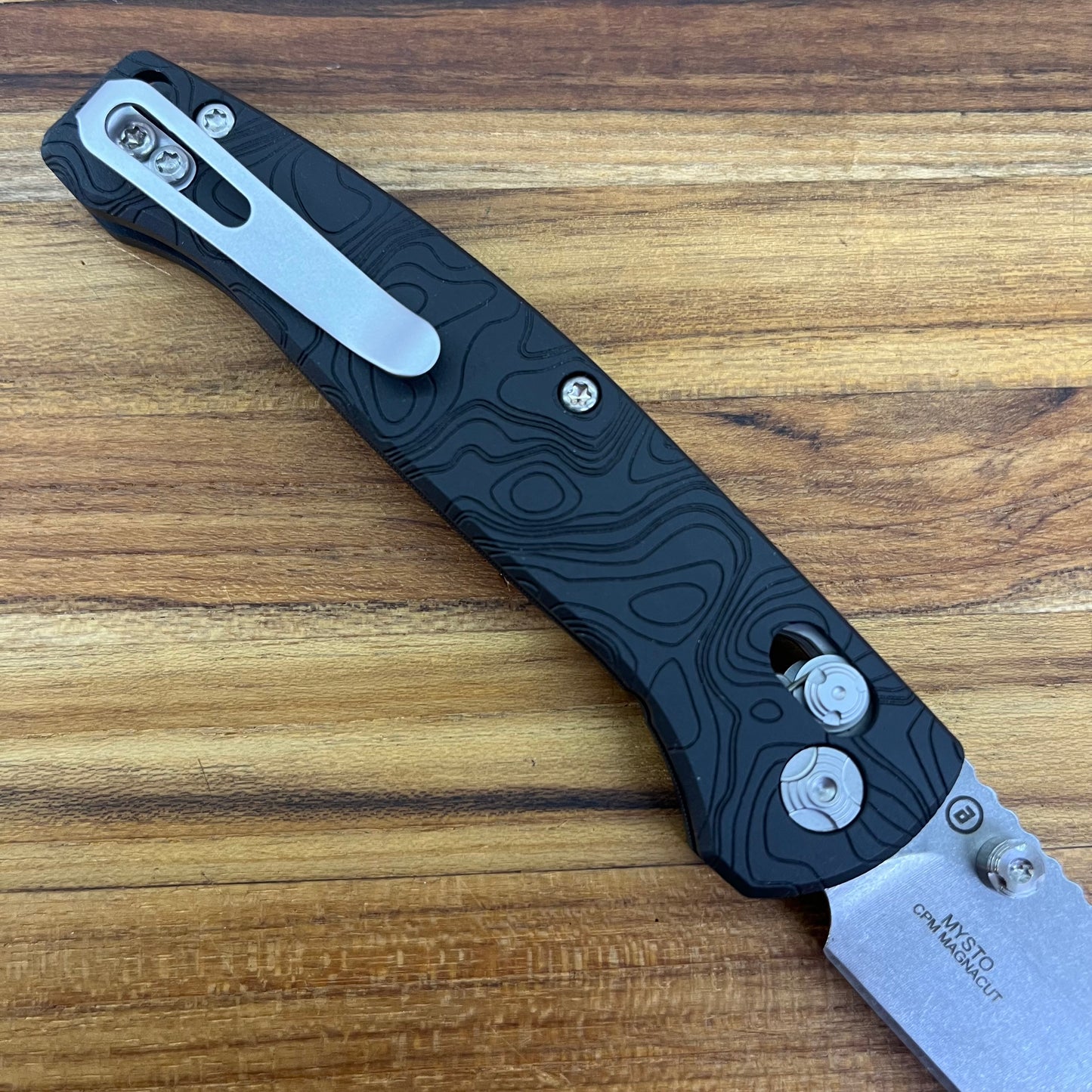 Hogue Mysto 3.4" Folding Knife w/ Black Diamond Richlite Handle