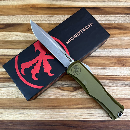 Microtech Hera II 4" Apocalyptic OTF w/ OD Green Aluminum Handle