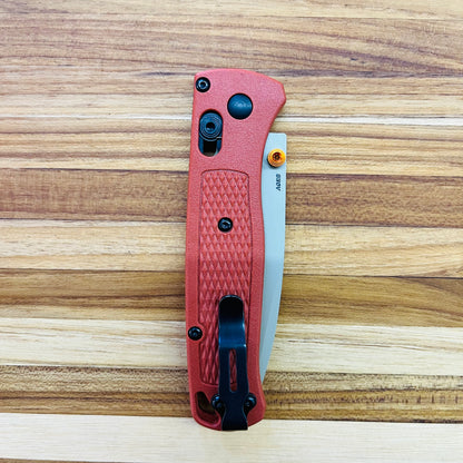 Benchmade Bugout 3.25" Folding Knife w/ Rust Orange Grivory Handle