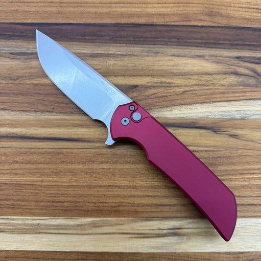 Pro-Tech Mordax 3.5" Flipping Knife w/ Red Aluminum Handle