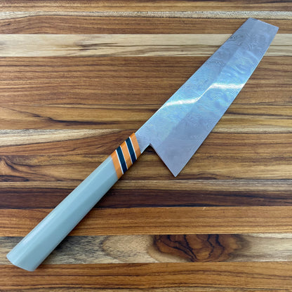 3rd Hill Customs 145mm (6") Damasteel Bunka w/ Sage Resin Handle
