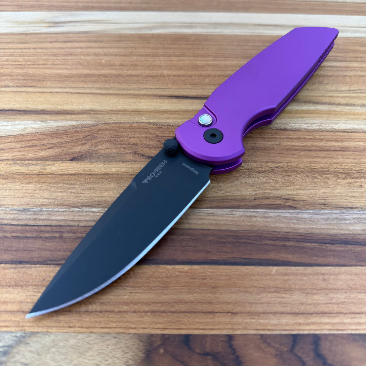 Pro-Tech TR-3 Integrity 3.5" Folding Knife w/ Solid Purple Aluminum Handle