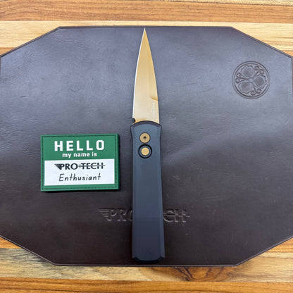 Pro-Tech Godson 3.15" Auto w/ Tan Blade & Black Aluminum Handle