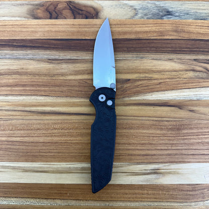 Pro-Tech TR-3 Integrity 3.5" Folding Knife w/ Black Topographic Textured Aluminum Handle