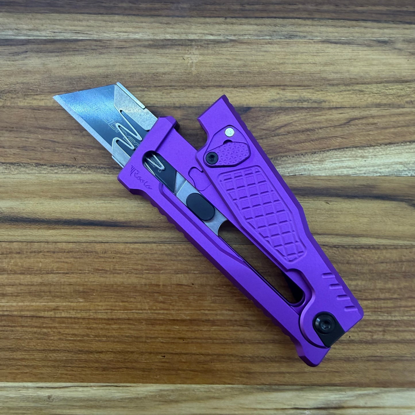 Reate Exo-U Gravity 2.5" Utility Knife w/ Purple Diamond Handle
