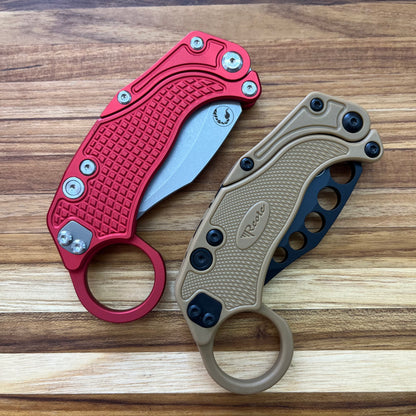 Reate EXO-K 2.75" Red Gravity Karambit w/ Trainer Knife