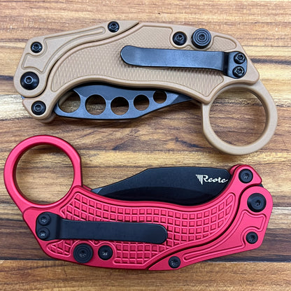 Reate EXO-K 3" PVD Red Gravity Karambit w/ Trainer Knife