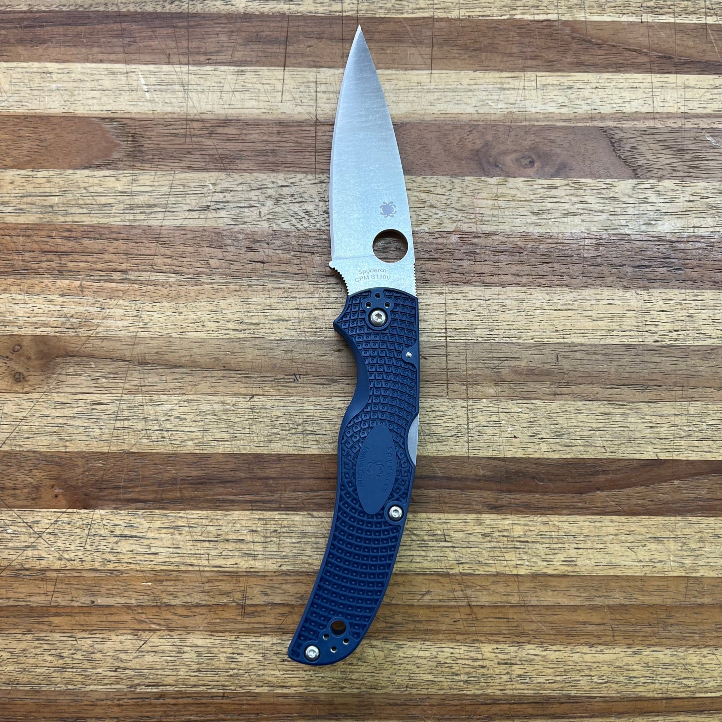 Spyderco Native Chief 4" Folding Knife w/ Dark Blue Handle