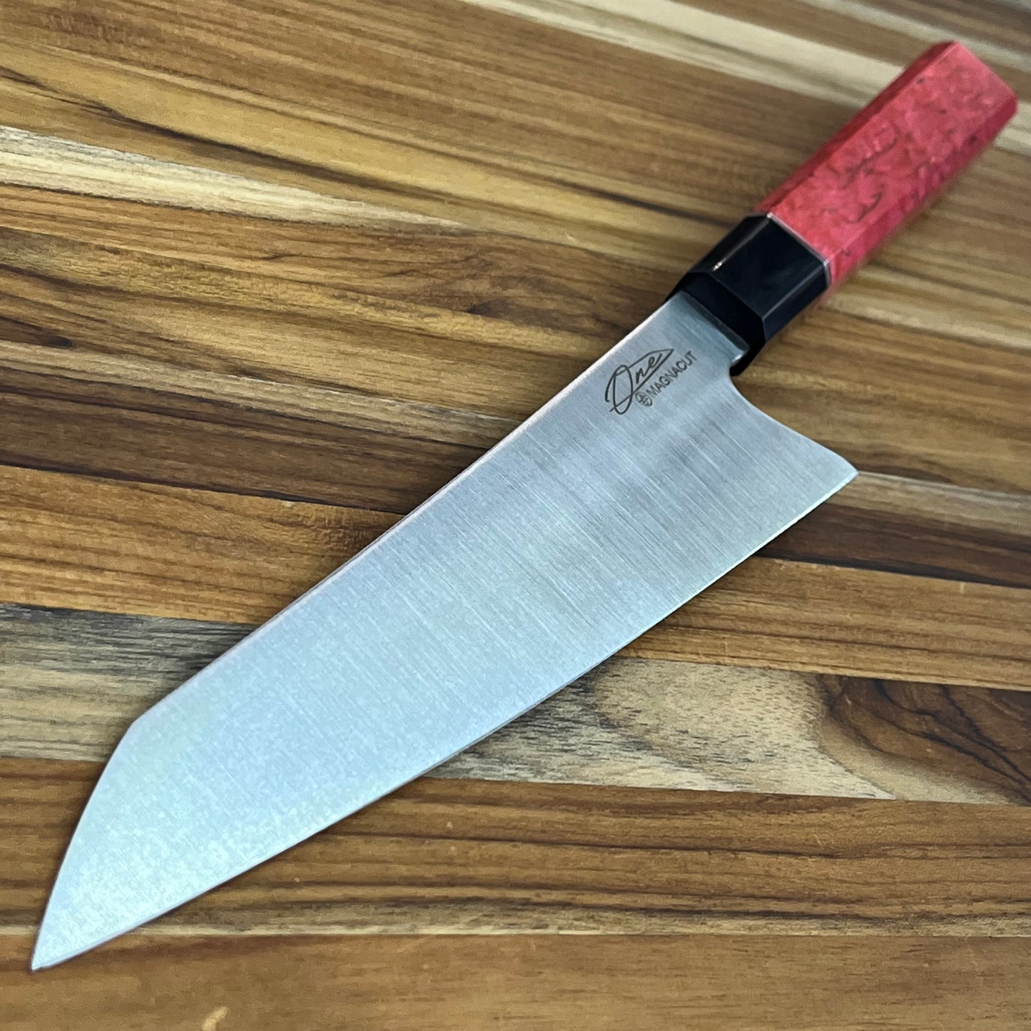 Alfredo Faccipieri ONE 190mm (7.5") Gyuto w/ MagnaCut & Stabilized Red Karelian Birchwood Handle