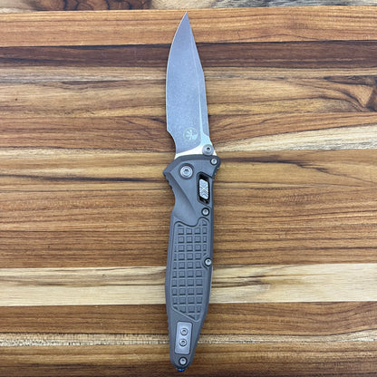 Microtech Socom Ram-Lok S/E 4" Folding Knife w/ Natural Clear Frag Aluminum Handle