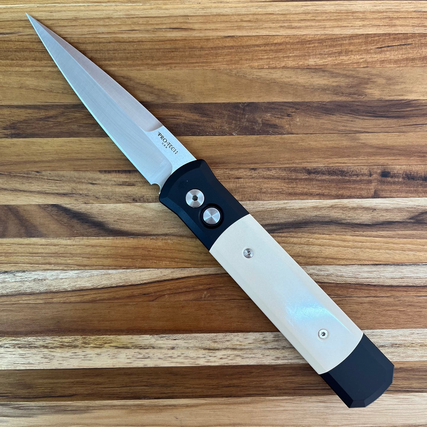 Pro-Tech Godfather 4" Auto w/ Ivory Micarta Handle