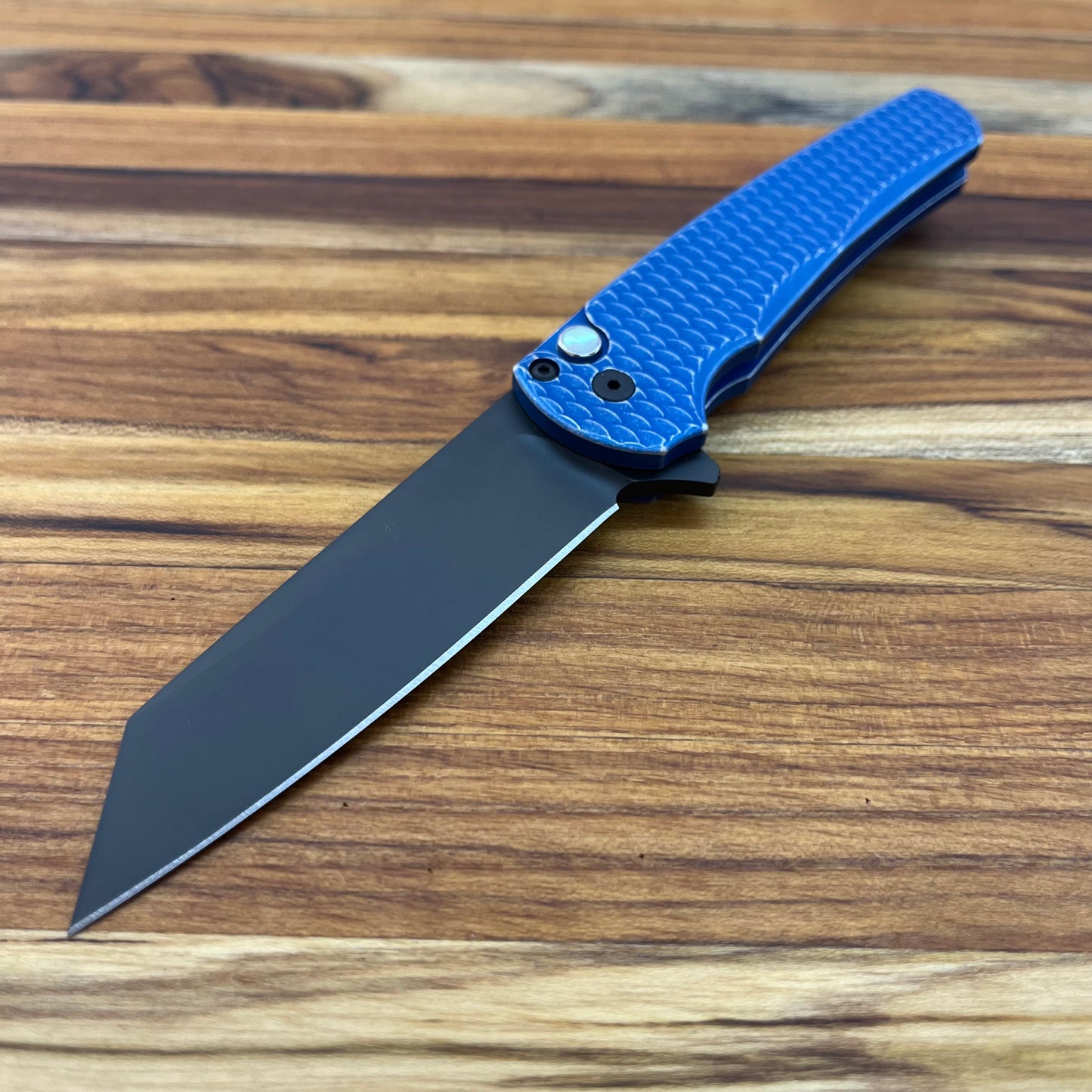 Pro-Tech Malibu 3.25" Flipping Knife w/ Battle Worn Blue Dragon Scale Handle