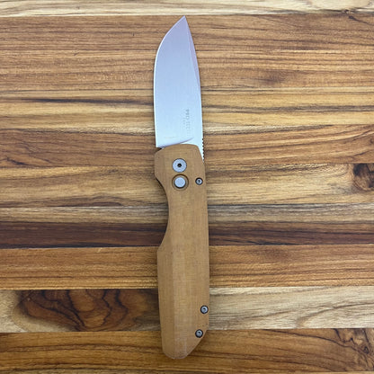 Pro-Tech Vero Synapse 3.5" Auto w/ Natural Linen Micarta & Black Aluminum Handle