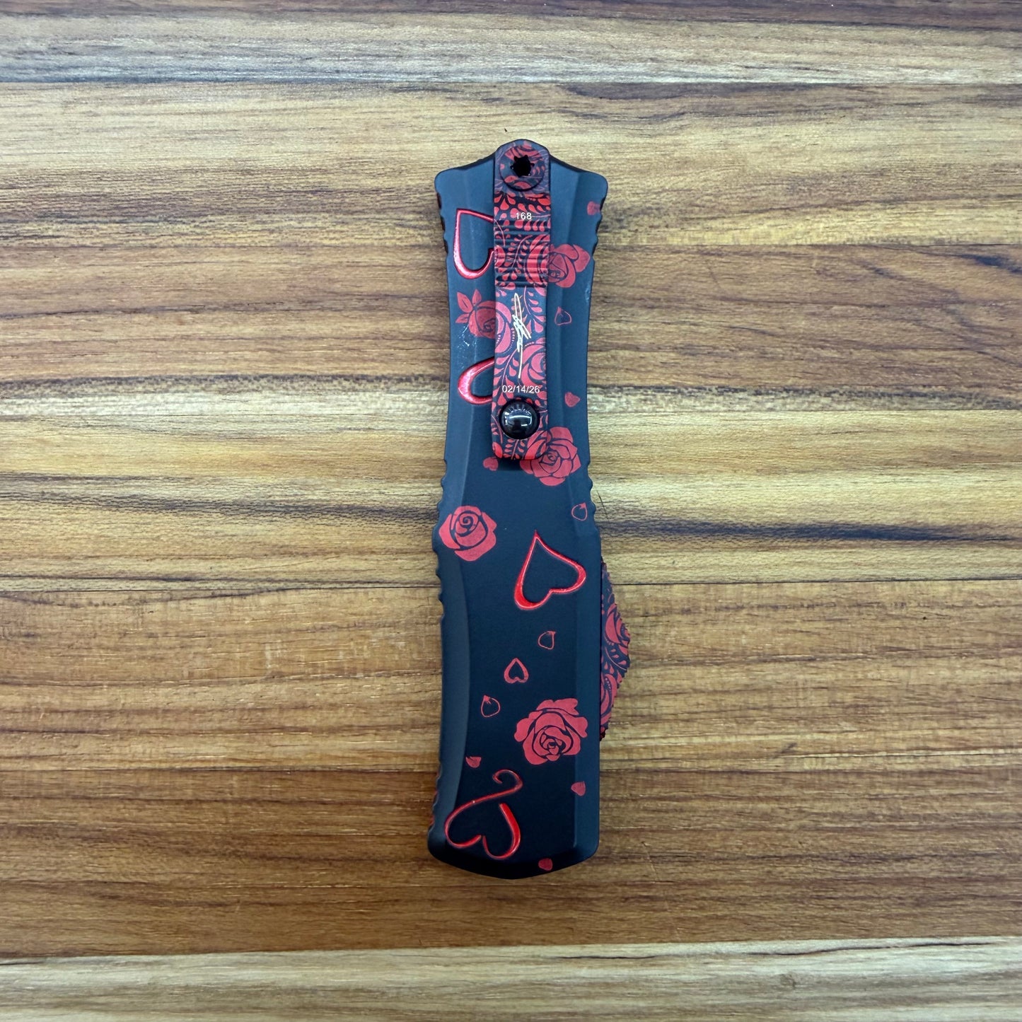 Microtech Hera II Mini D/E 3" OTF w/ Valentine's Day Aluminum Handle