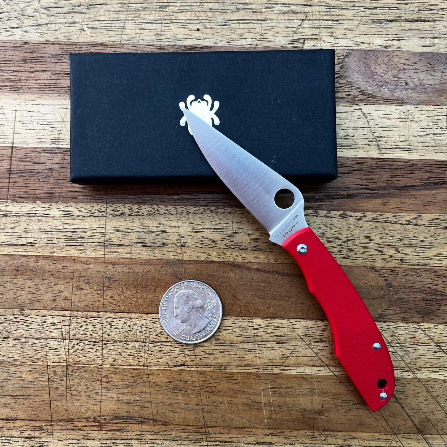 Spyderco Grasshopper 2" Folding Knife w/ Red Handle