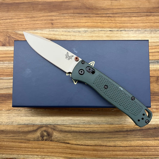 Benchmade Bugout 3.25" Folding Knife w/ Taiga Green Grivory Handle