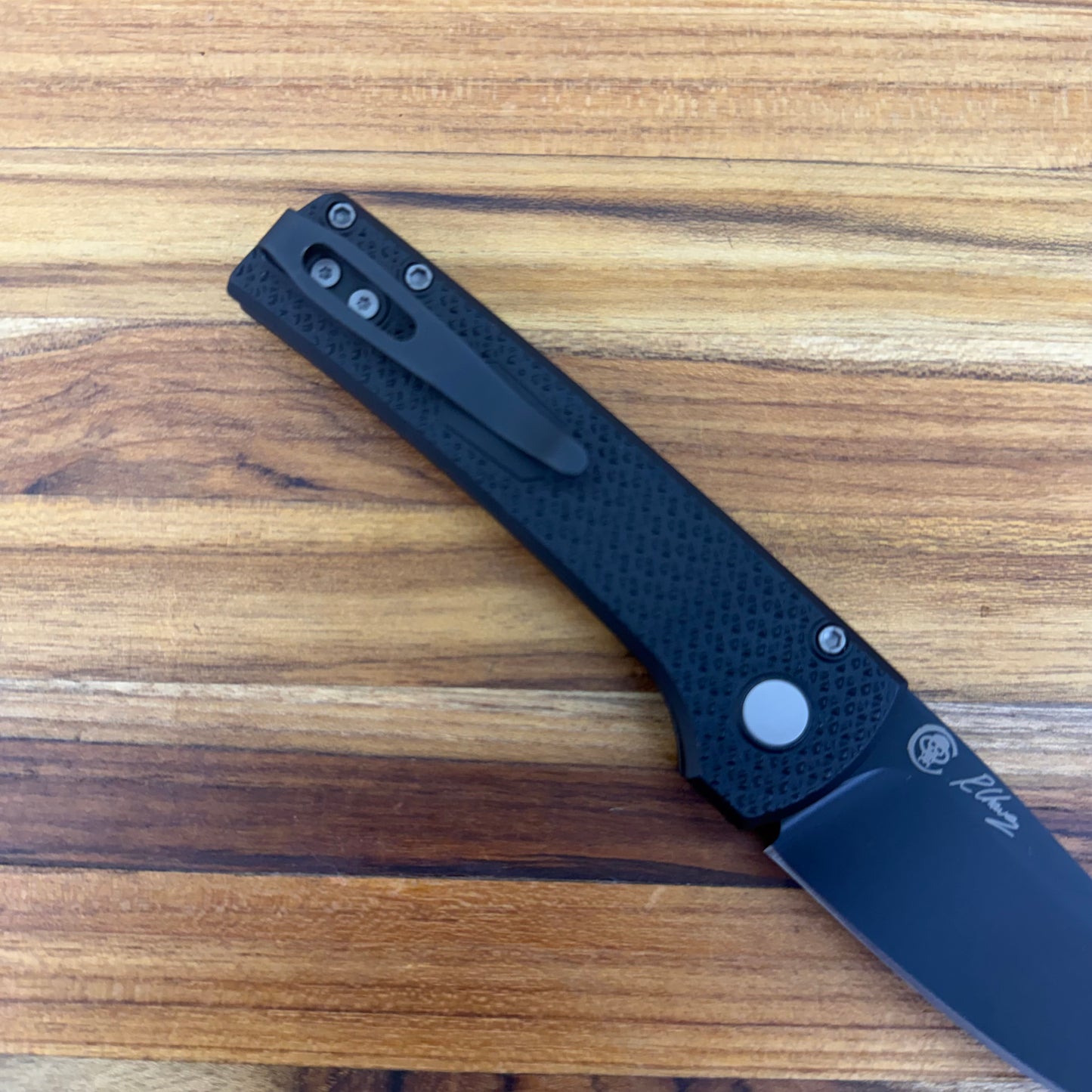 Pro-Tech Chavez Scapegoat Compact 3" Auto w/ MagnaMax & Black Carbide Textured Aluminum Handle