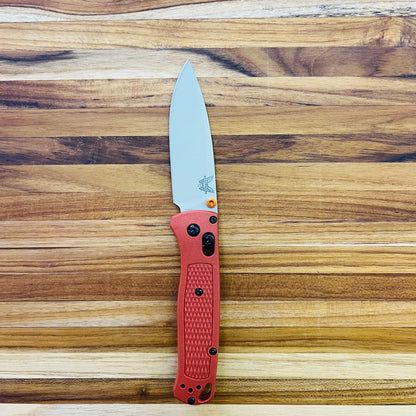 Benchmade Bugout 3.25" Folding Knife w/ Rust Orange Grivory Handle