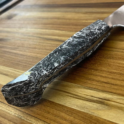 Enceladus 220mm (9") K-Tip Gyuto w/ White Fat Carbon Handle