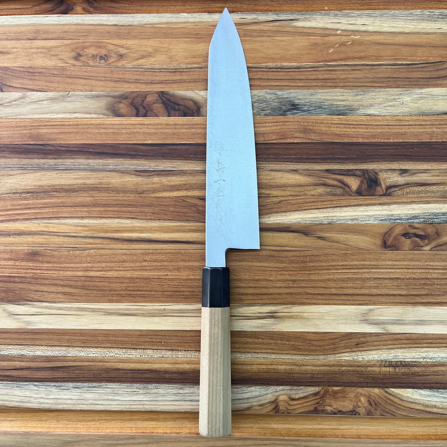 Kikuichi Kasumi Aoko Blue Carbon Damascus 240mm (9.5") Gyuto w/ K-Tip