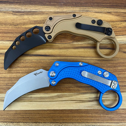 Reate EXO-K 3" Stonewash Blue Gravity Karambit w/ Trainer Knife