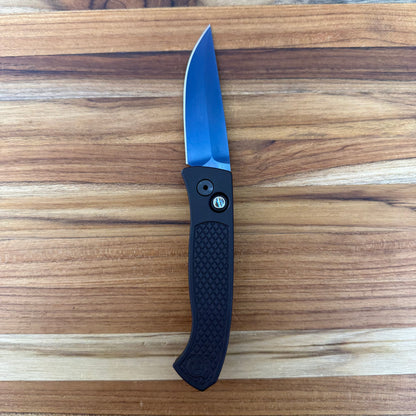 Pro-Tech Brend Classic 3" Auto w/ Sapphire Blade & Black Diamond Texture Aluminum Handle
