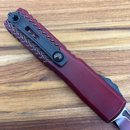 Microtech Ultratech Gen IV T/E 3.5" OTF w/ Half Tri-Grip Red Abrasion Aluminum Handle