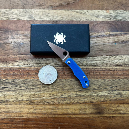 Spyderco Bug 1" Folding Knife w/ Blue Handle