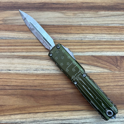 Microtech Ultratech Gen IV D/E 3.5" OTF w/ OD Green Hero Aluminum Handle