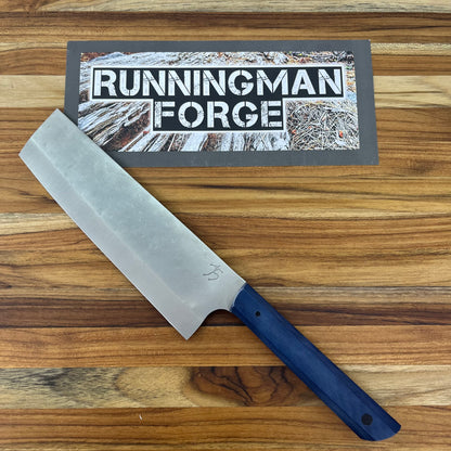Running Man Forge Ready Series 160mm (6.5") Nakiri w/ Blue Micarta Handle