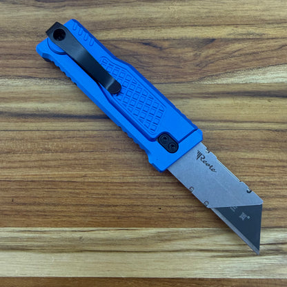 Reate Exo-U Gravity 2.5" Utility Knife w/ Blue Diamond Handle