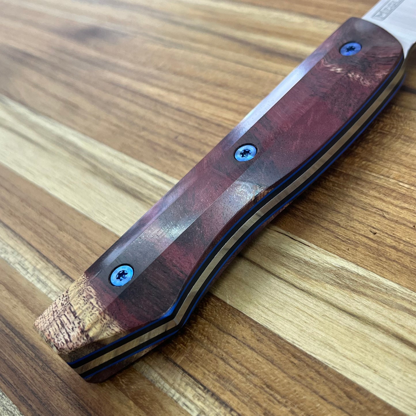 Meglio Blade Show Semi-Custom 6.5" Satin Kiritsuke w/ Lasered Phoenix & Red Primavera Handel