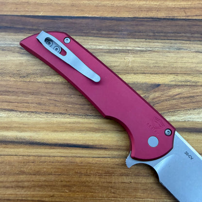 Pro-Tech Mordax 3.5" Flipping Knife w/ Red Aluminum Handle