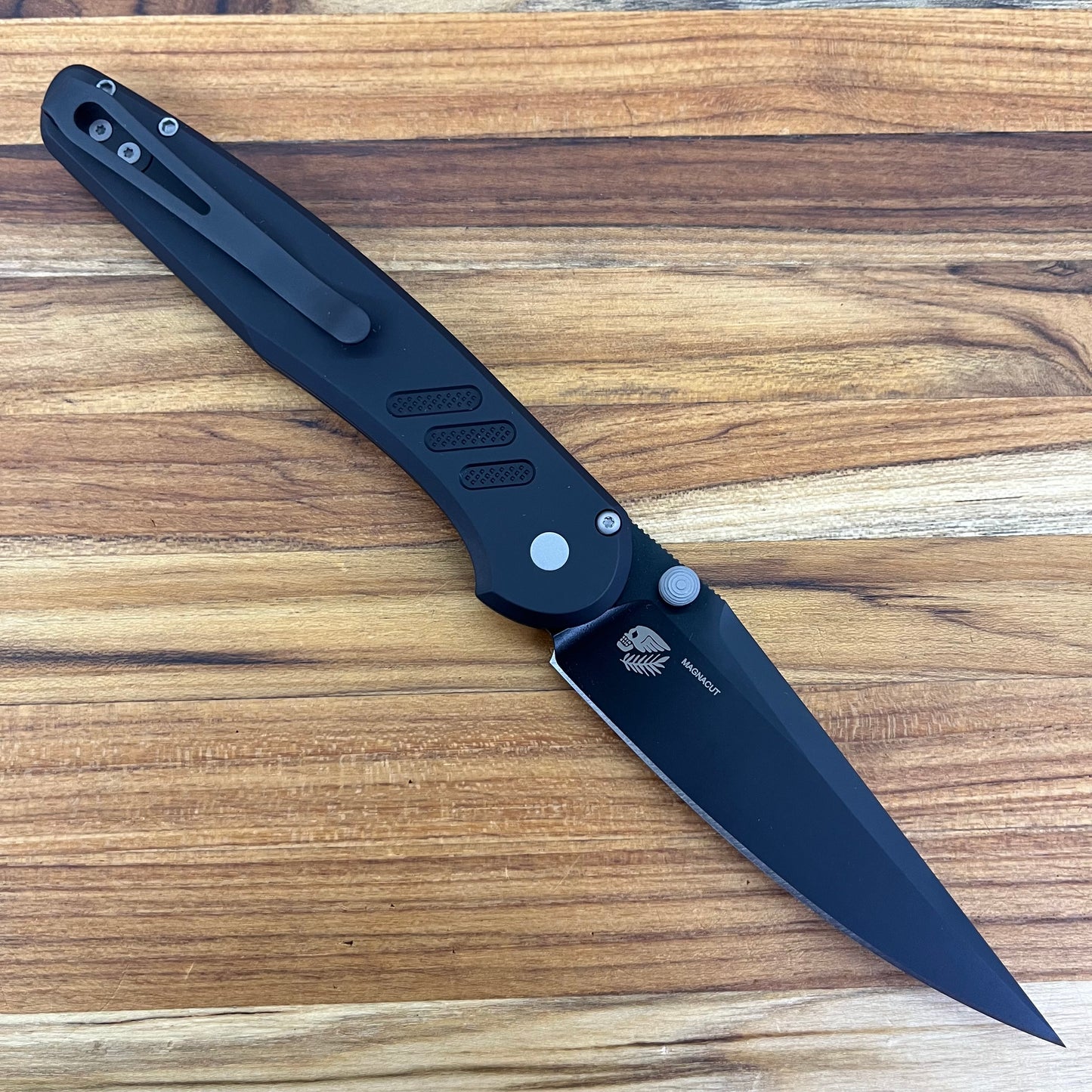 Pro-Tech Avalon 4" Folding Knife DLC Black w/ Knurled Black Aluminum Handle