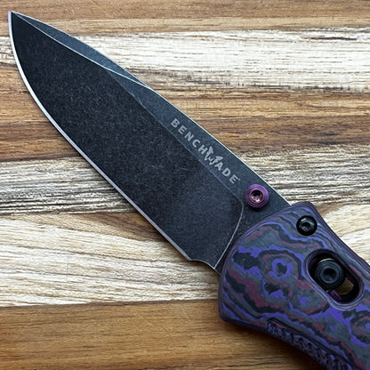 Benchmade *Limited Edition* Gold Class Mini Barrage 3" Folding Knife w/ Purple Haze FATCarbon Handle