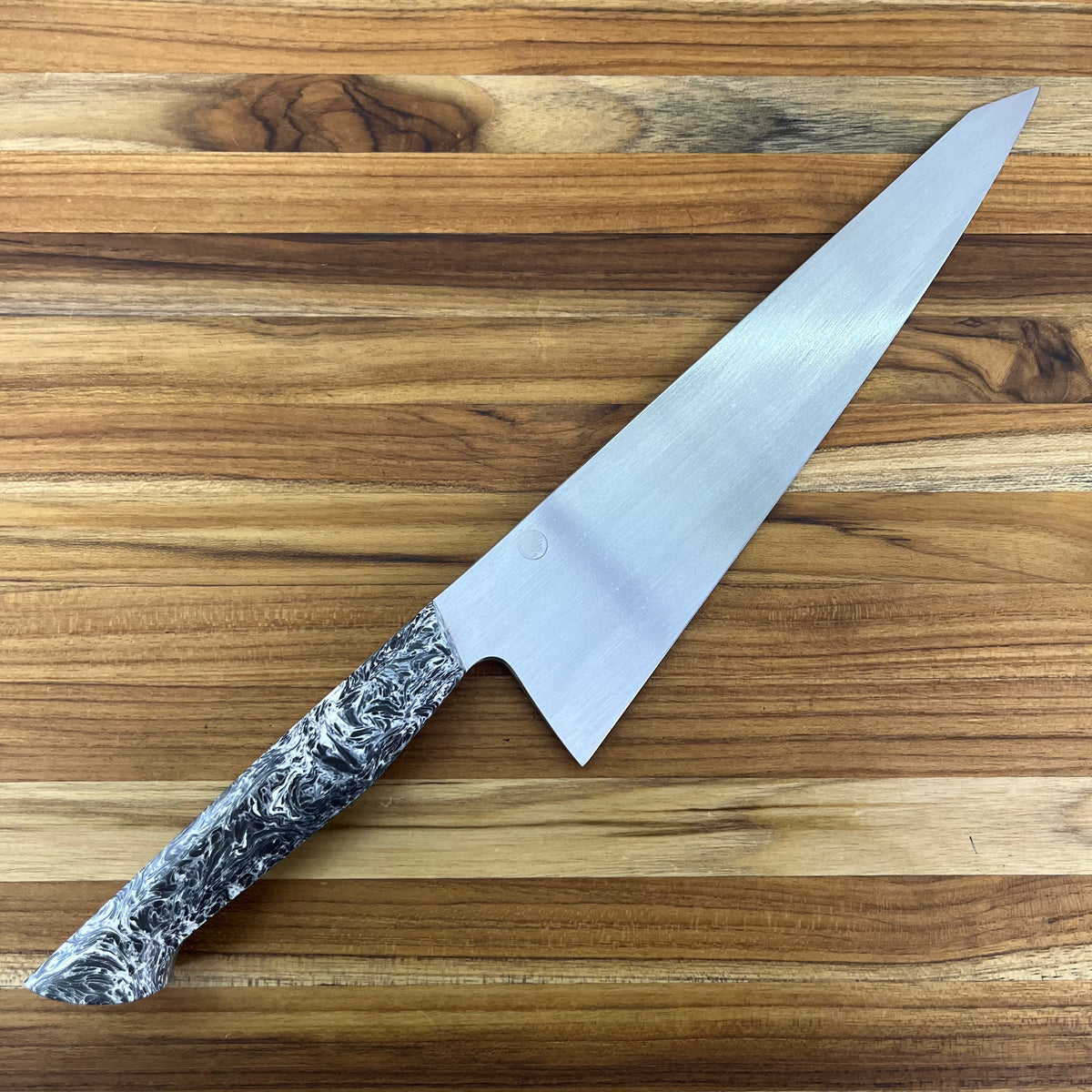 Enceladus 220mm (9") K-Tip Gyuto w/ White Fat Carbon Handle