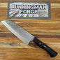 Running Man Forge Semi-Custom 170mm (6.75") Santoku w/ Laser Engraving & Black Micarta Handle
