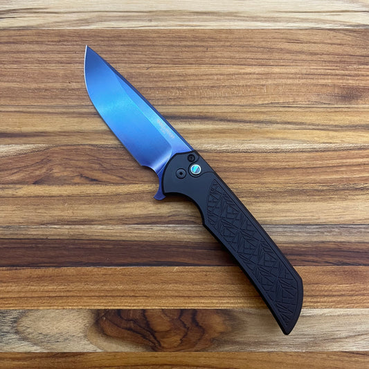Pro-Tech Mordax 3.5" Flipping Knife w/ Sapphire Blue Blade & Black Nexus Texture Aluminum Handle