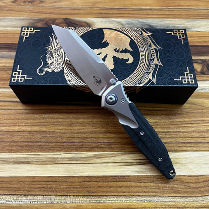 Microtech Socom Bravo Mini 3.5" Warcom Folding Knife w/ TI Pivot & Titanium/Carbon Fiber Handle
