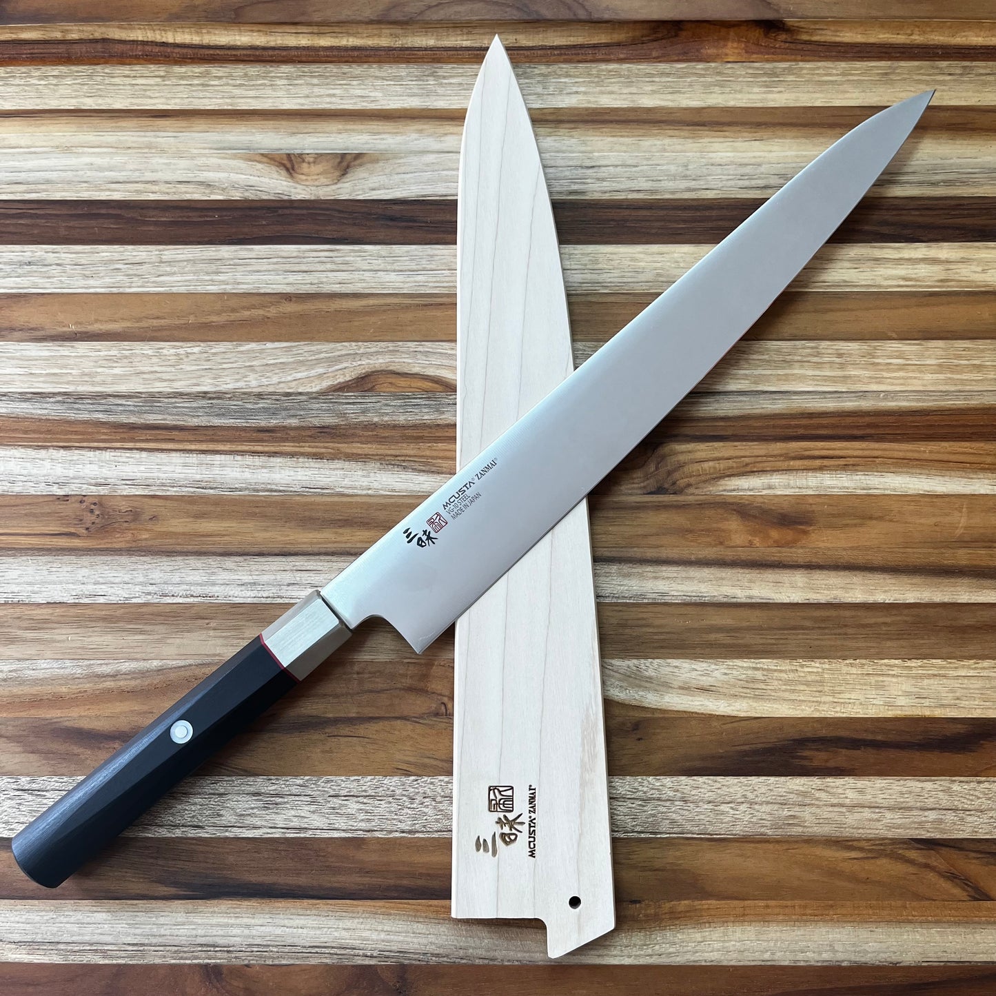 Mcusta Zanmai Natural Wood 270mm (10.5") Sujihiki Saya w/ Pin