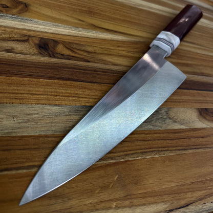 3rd Hill Customs 210mm (8.25") Chef's Knife w/ Red Wine Handle