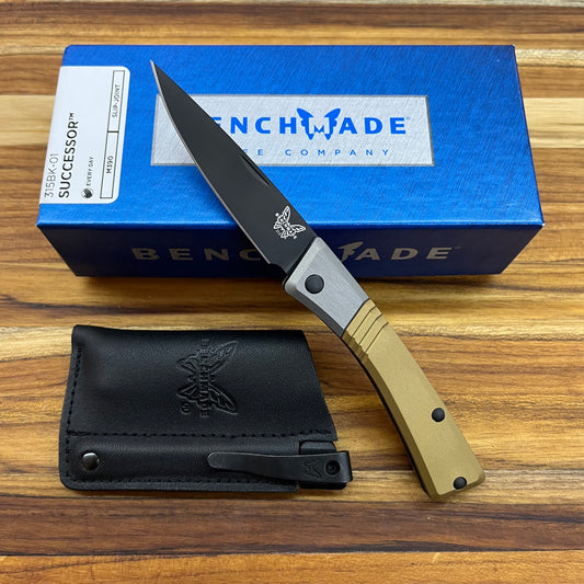 Benchmade Successor Folding Knife w/ Ash Grey & Burnt Brass Aluminum Handle