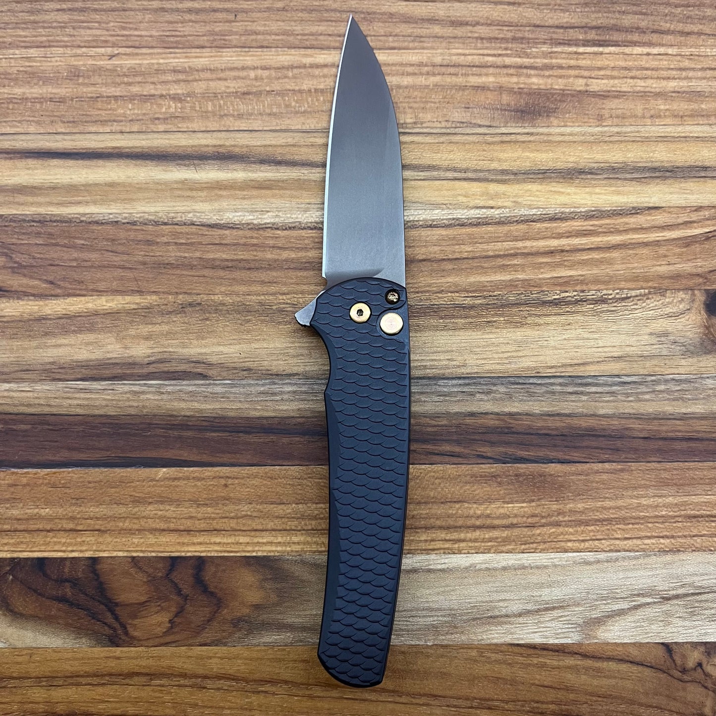 Pro-Tech Malibu 3.25" Flipping Knife w/ Wharncliffe Blade & Black Dragon Scale Aluminum Handle