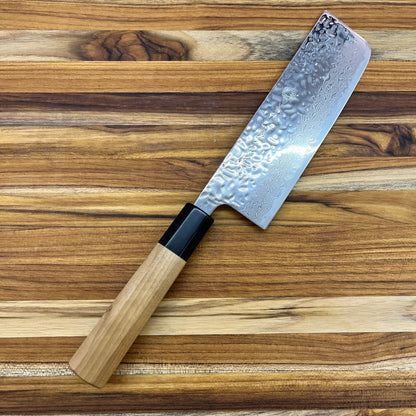 Kikuichi 67 Layer Mirror Damascus Tsuchime 165mm (6.5") Nakiri