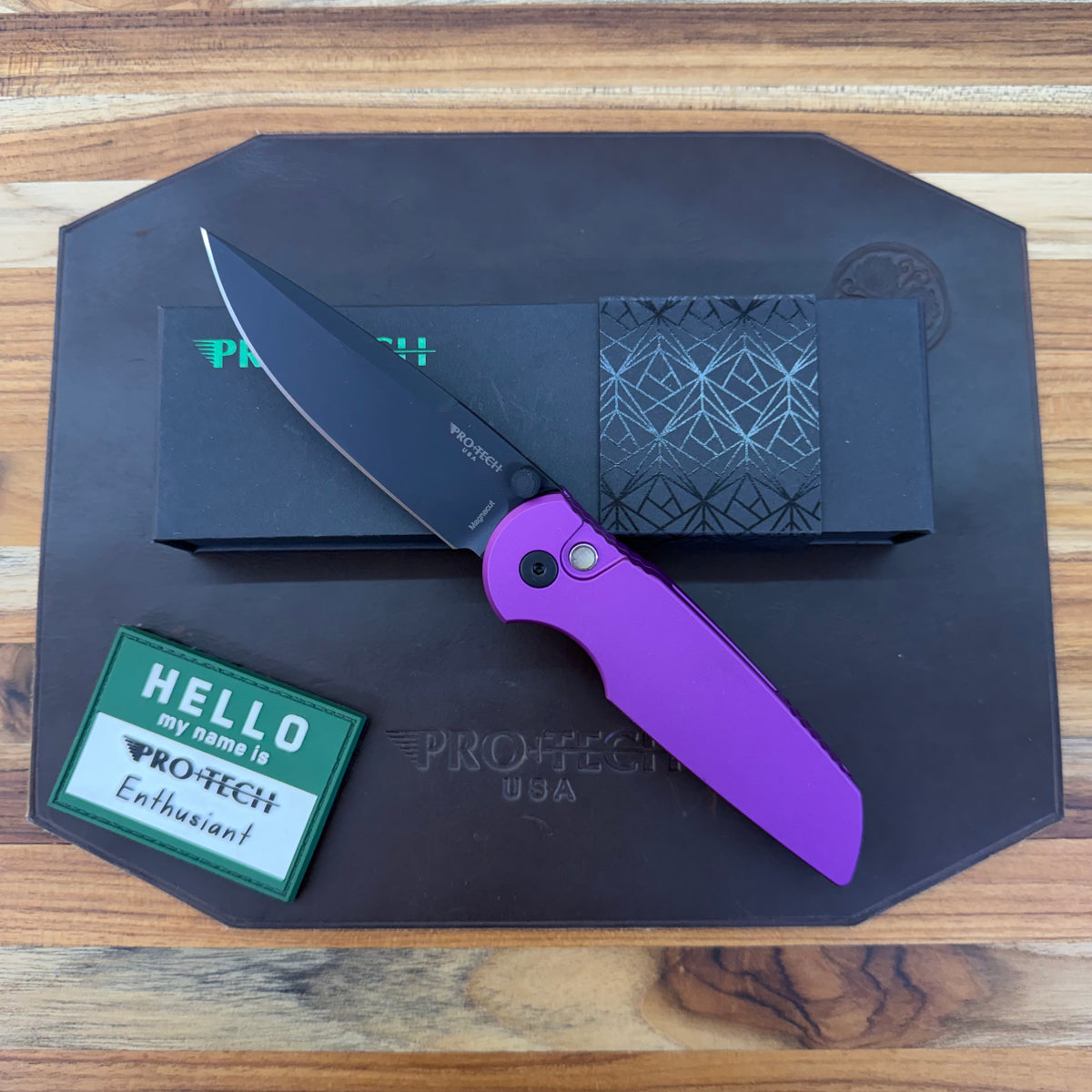 Pro-Tech TR-3 Integrity 3.5" Folding Knife w/ Solid Purple Aluminum Handle
