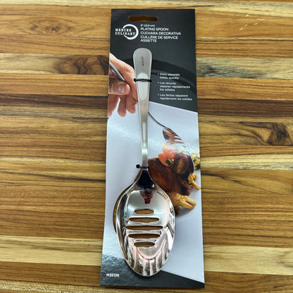 Mercer Tool 9" Satin Slotted Bowl Plating Spoon