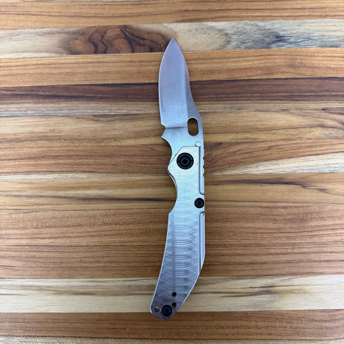 Dwyer Custom Goods BBNM 2.75" Folding Knife w/ Milled White Titanium Handle
