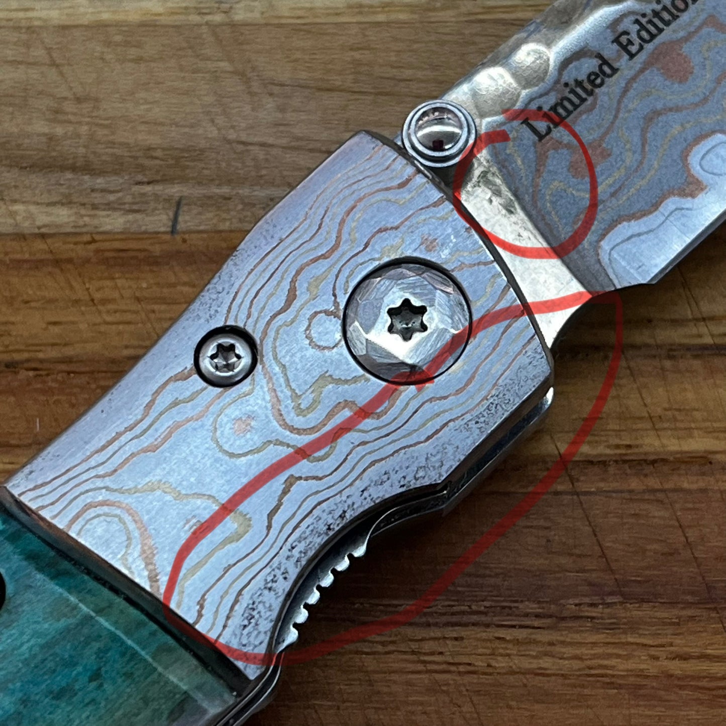 *BLEMISHED* Mcusta *Limited Edition Blade Show 2022* Mokume Damascus Folder
